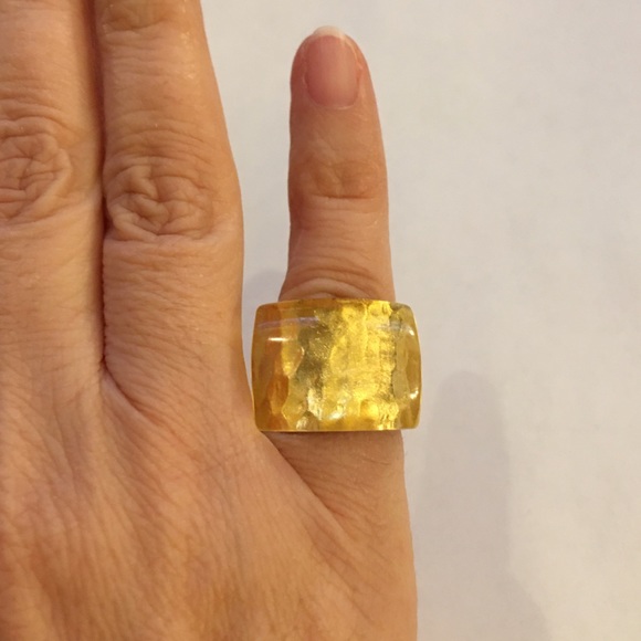 Sterling silver gold plated lucite dome ring - Picture 11 of 11